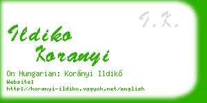 ildiko koranyi business card